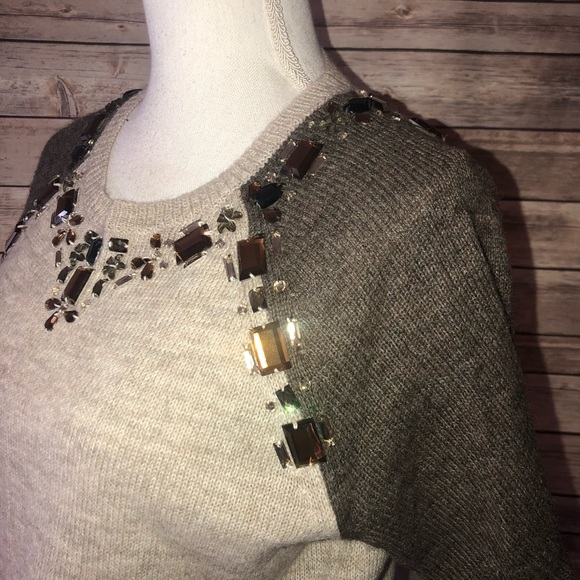 J. Crew jeweled sweater tee alpaca merino wool s76 - Picture 3 of 8